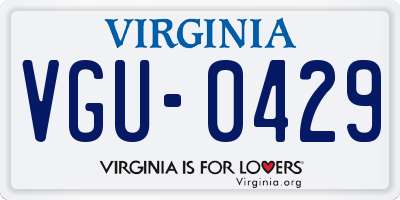 VA license plate VGU0429