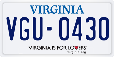 VA license plate VGU0430