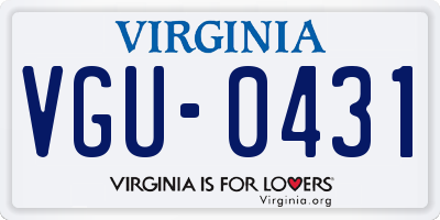VA license plate VGU0431