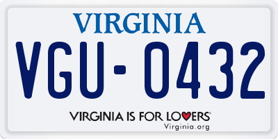 VA license plate VGU0432