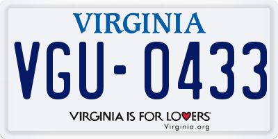 VA license plate VGU0433