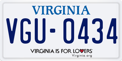 VA license plate VGU0434