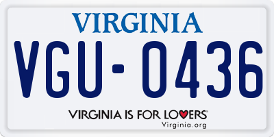 VA license plate VGU0436