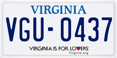 VA license plate VGU0437
