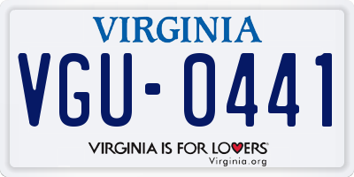 VA license plate VGU0441