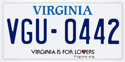 VA license plate VGU0442