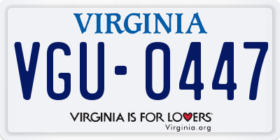 VA license plate VGU0447