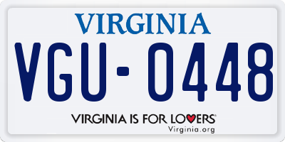 VA license plate VGU0448
