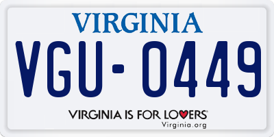 VA license plate VGU0449