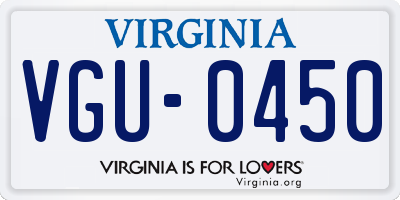 VA license plate VGU0450