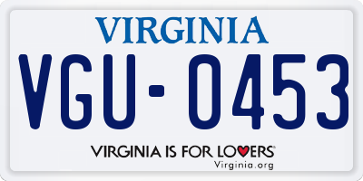 VA license plate VGU0453
