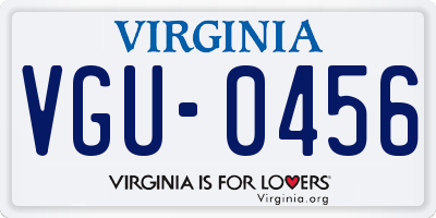 VA license plate VGU0456
