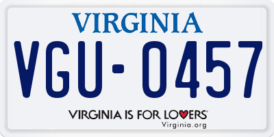 VA license plate VGU0457