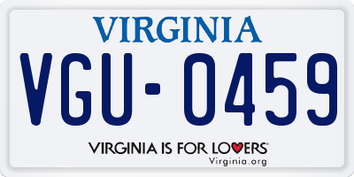 VA license plate VGU0459