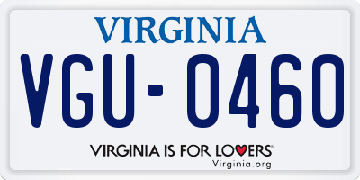VA license plate VGU0460