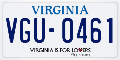 VA license plate VGU0461