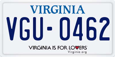 VA license plate VGU0462
