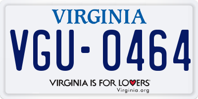 VA license plate VGU0464