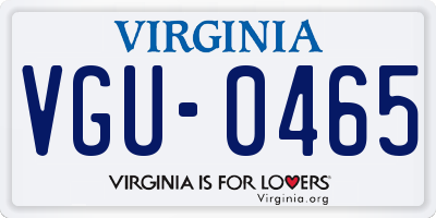 VA license plate VGU0465
