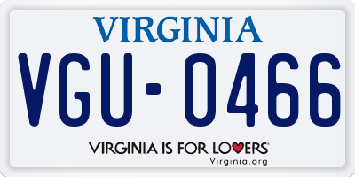 VA license plate VGU0466