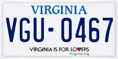 VA license plate VGU0467