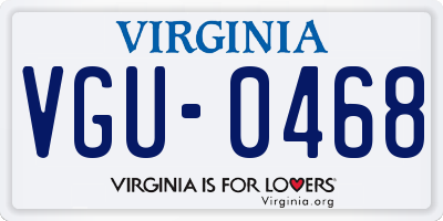 VA license plate VGU0468