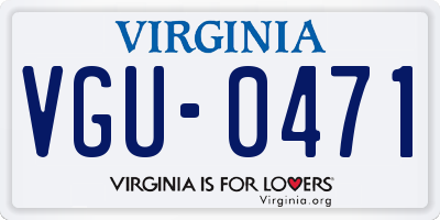 VA license plate VGU0471