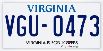 VA license plate VGU0473