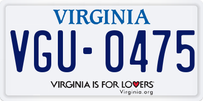 VA license plate VGU0475