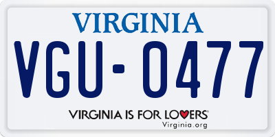 VA license plate VGU0477
