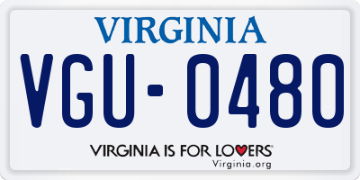 VA license plate VGU0480