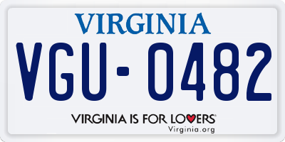VA license plate VGU0482