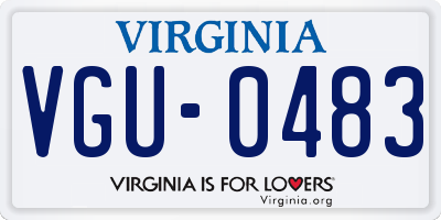 VA license plate VGU0483
