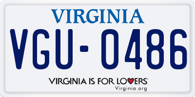 VA license plate VGU0486