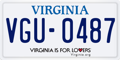 VA license plate VGU0487