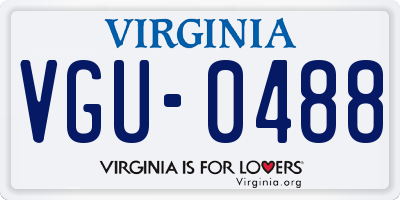 VA license plate VGU0488