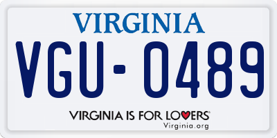 VA license plate VGU0489