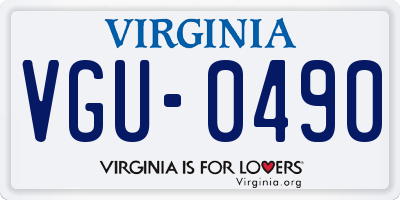 VA license plate VGU0490