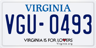 VA license plate VGU0493