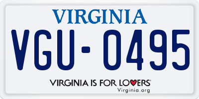 VA license plate VGU0495