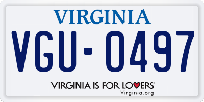 VA license plate VGU0497