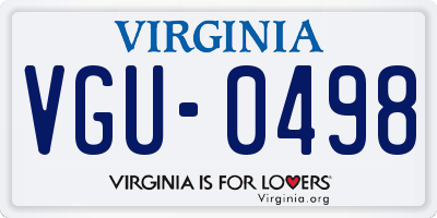 VA license plate VGU0498