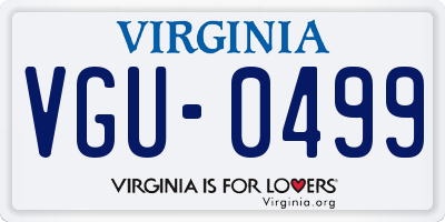 VA license plate VGU0499