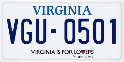 VA license plate VGU0501