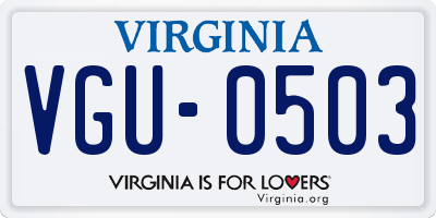 VA license plate VGU0503
