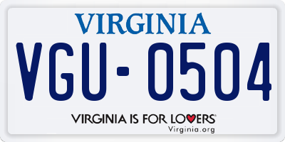 VA license plate VGU0504