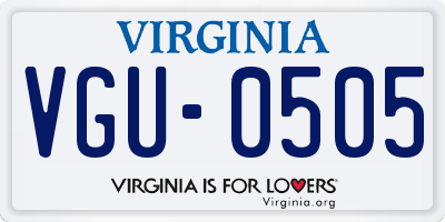 VA license plate VGU0505