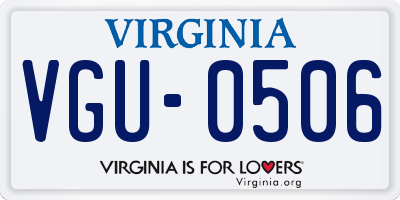 VA license plate VGU0506