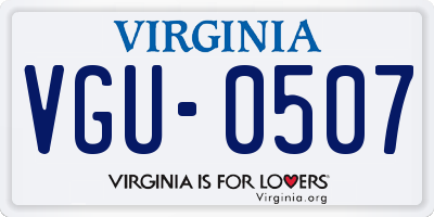 VA license plate VGU0507