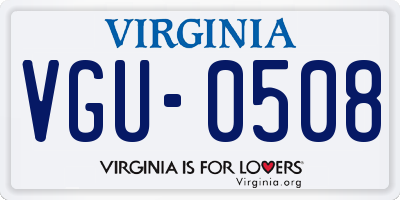 VA license plate VGU0508
